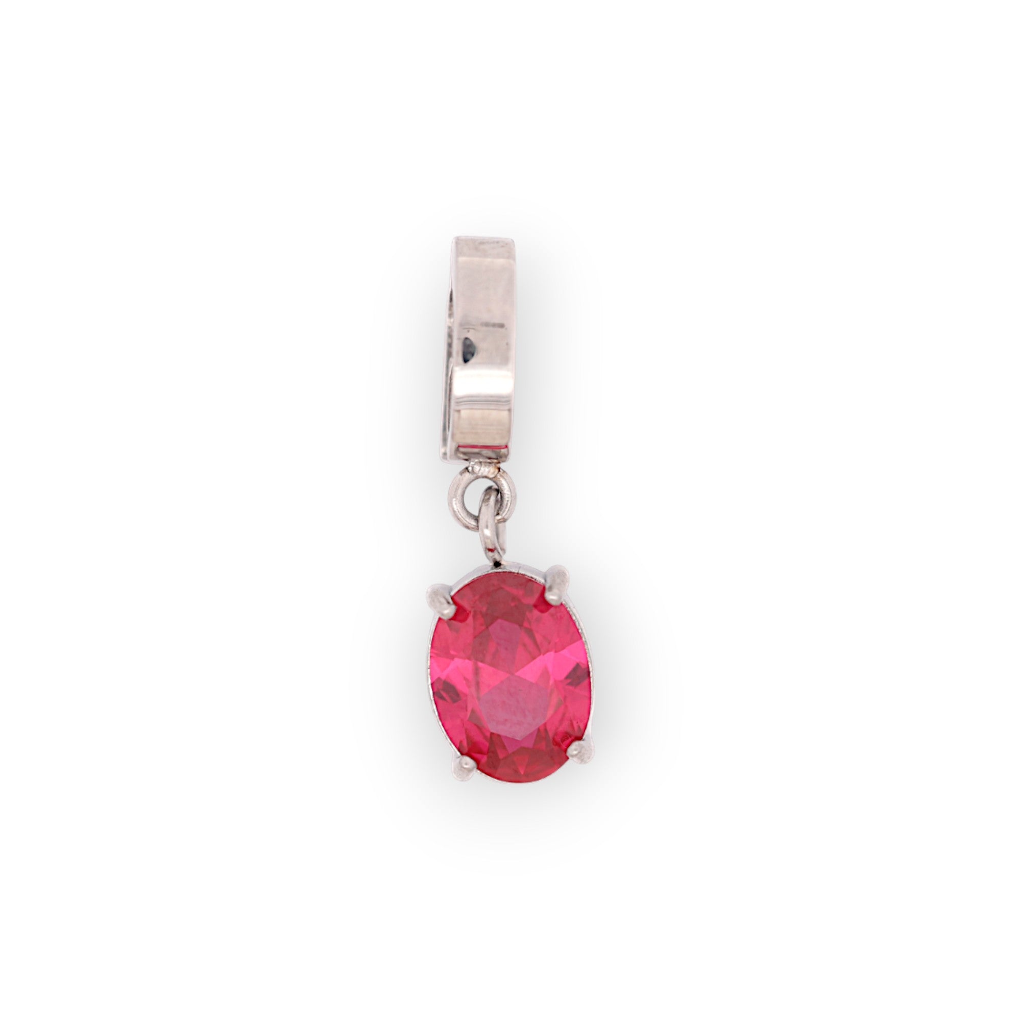 OVAL BIRTHSTONE CHARM - RUBY (JULY)