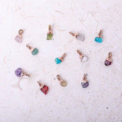 Rose Quartz(OCT) Raw Birthstone Charm - Inspiration Co.