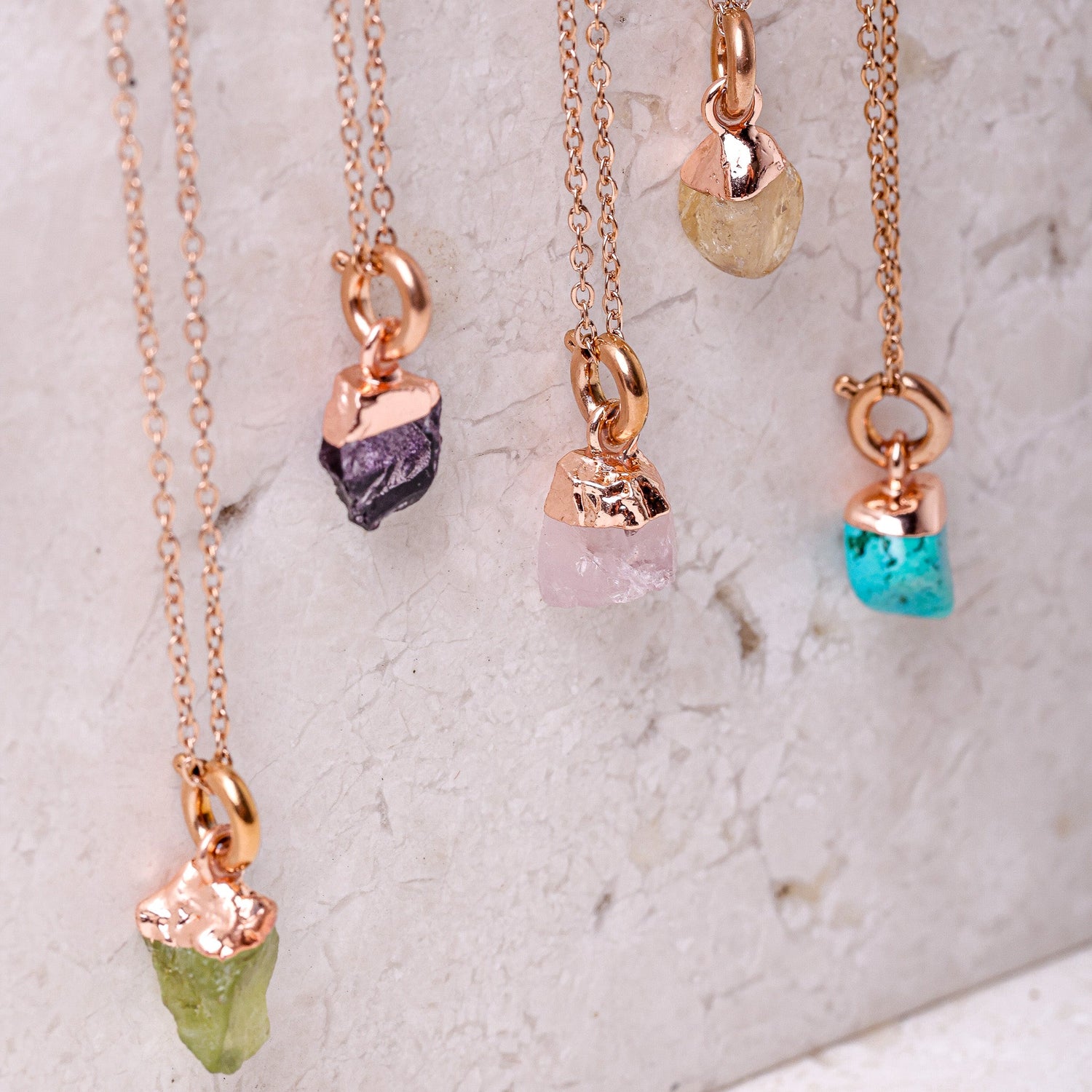 Rose Quartz(OCT) Raw Birthstone Charm - Inspiration Co.