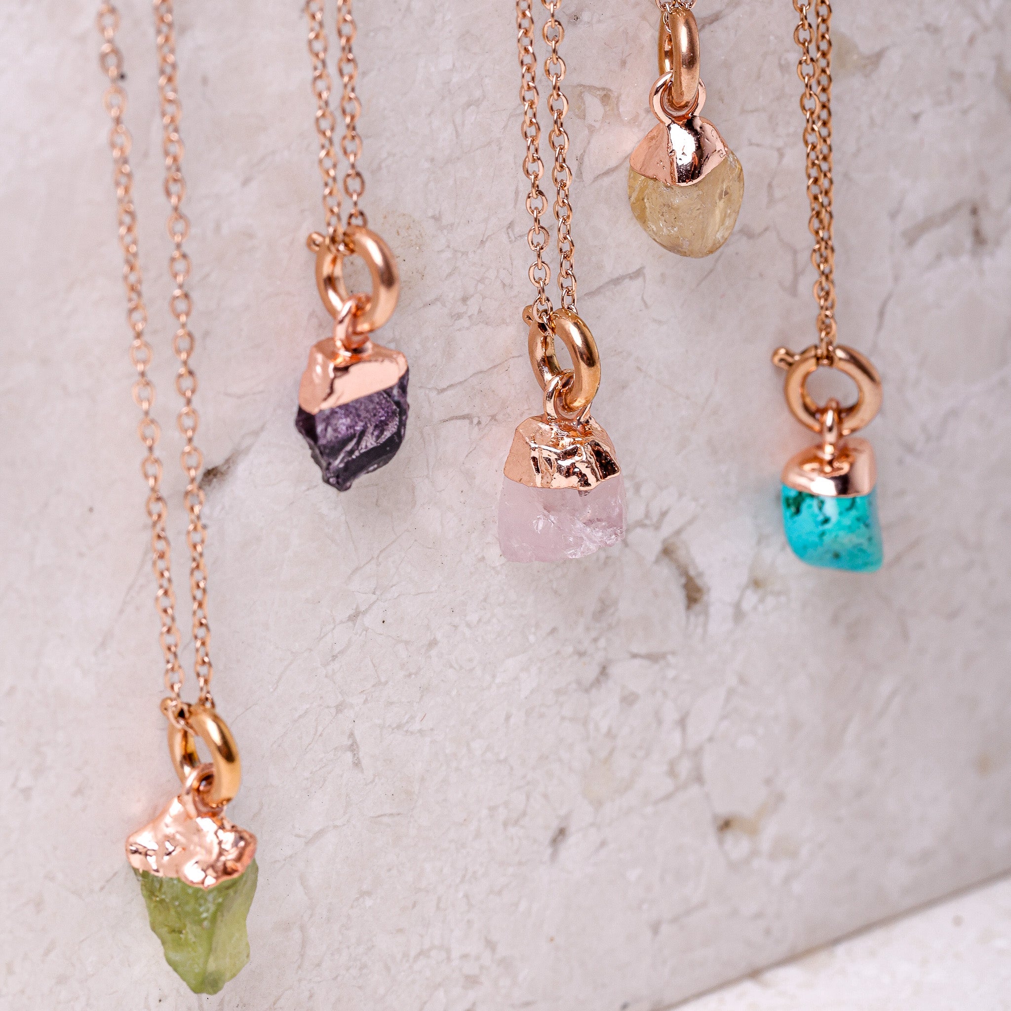 Rose Quartz(OCT) Raw Birthstone Charm - Inspiration Co.