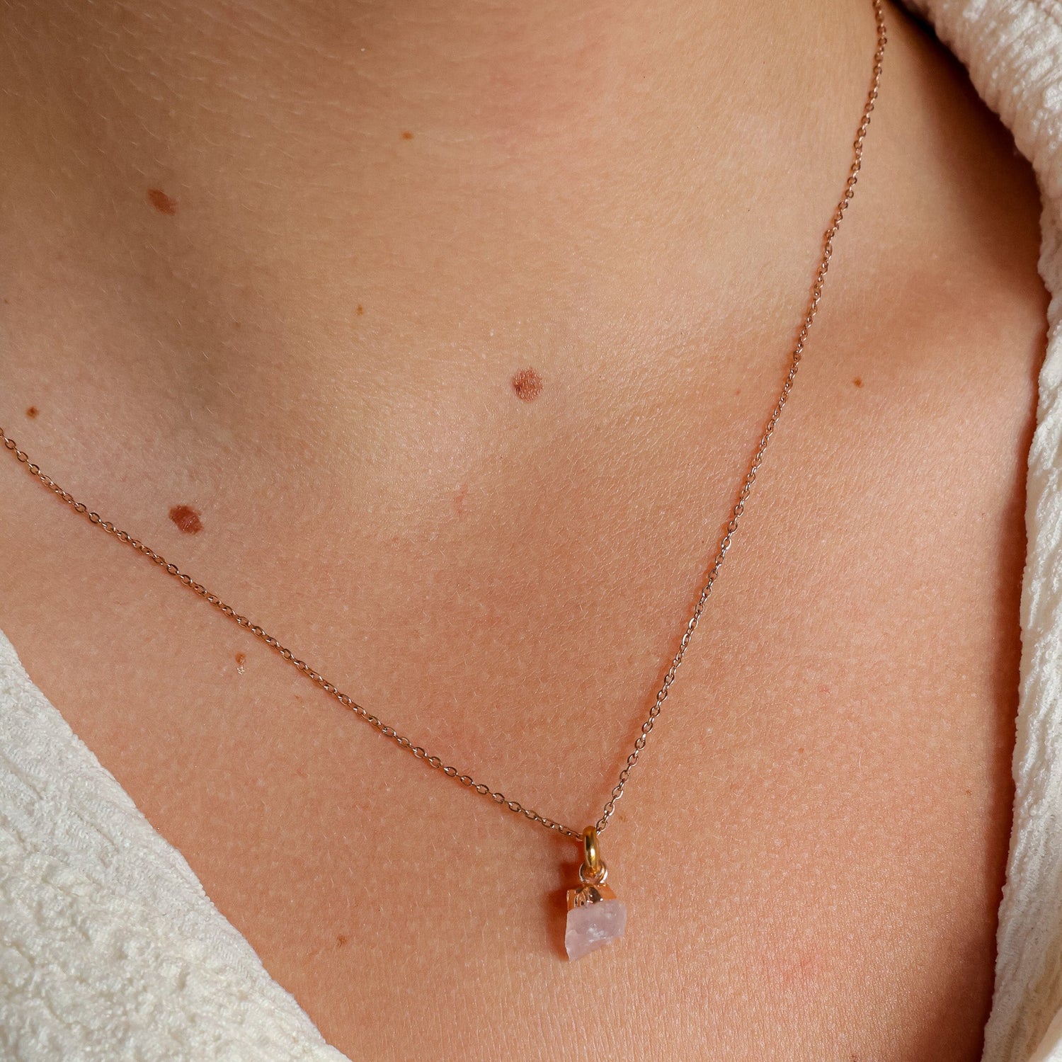 Rose Quartz(OCT) Raw Birthstone Charm - Inspiration Co.