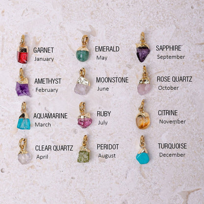 Rose Quartz(OCT) Raw Birthstone Charm - Inspiration Co.