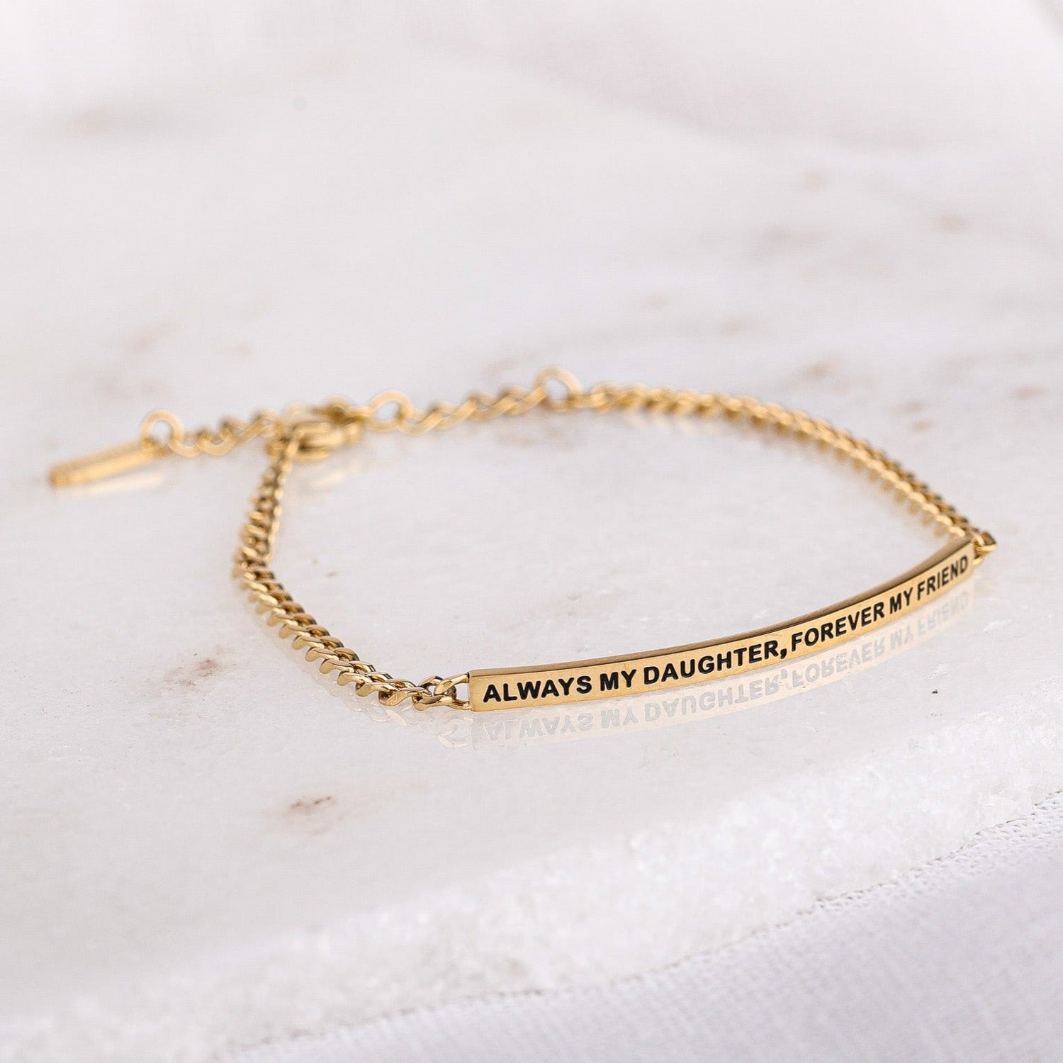 ALWAYS MY DAUGHTER, FOREVER MY FRIEND - DAINTY CHAIN BRACELET - Inspiration Co.