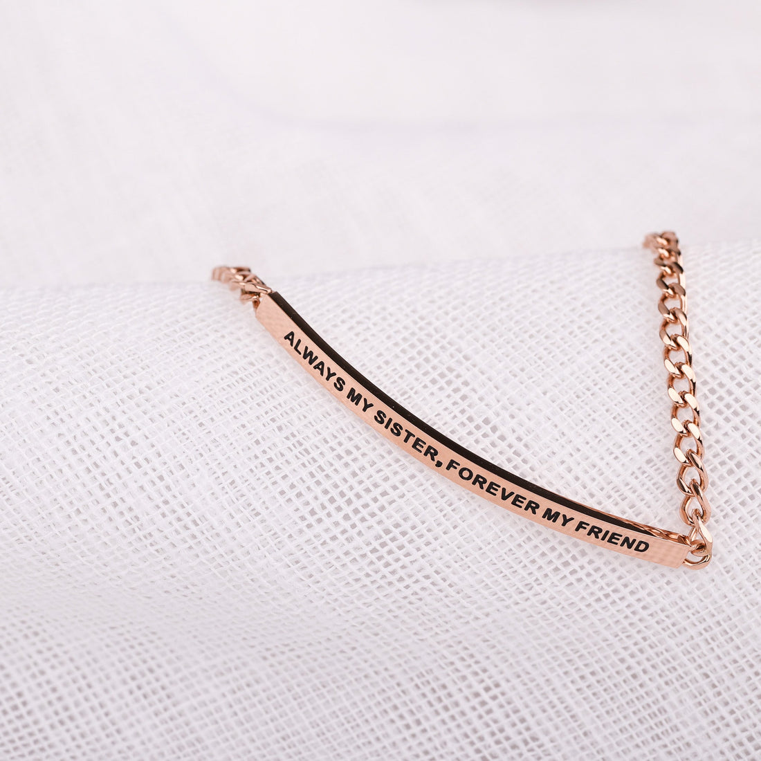 ALWAYS MY SISTER, FOREVER MY FRIEND - DAINTY CHAIN BRACELET - Inspiration Co.