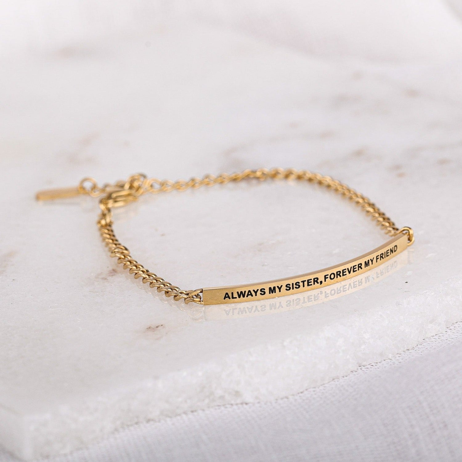 ALWAYS MY SISTER, FOREVER MY FRIEND - DAINTY CHAIN BRACELET - Inspiration Co.