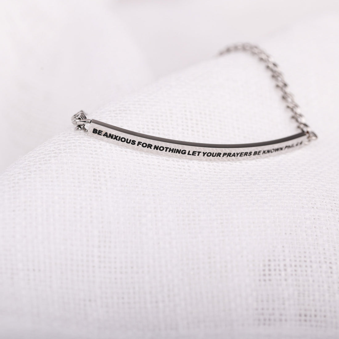 BE ANXIOUS FOR NOTHING LET YOUR PRAYERS BE KNOWN - DAINTY CHAIN BRACELET - Inspiration Co.