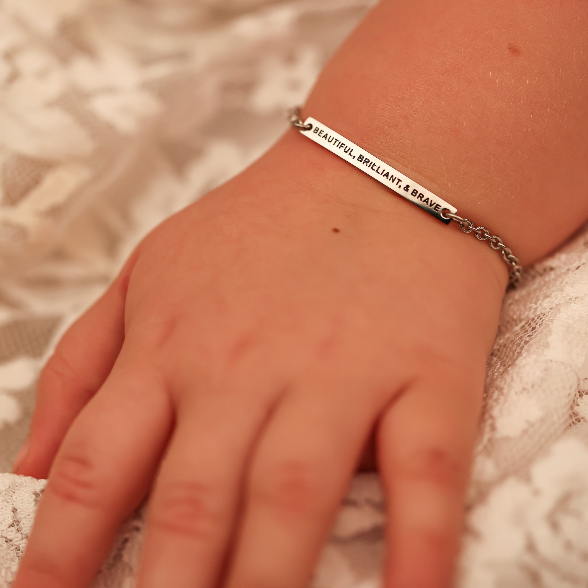 BEAUTIFUL, BRILLIANT &amp; BRAVE - KIDS CHAIN BRACELET - Inspiration Co.