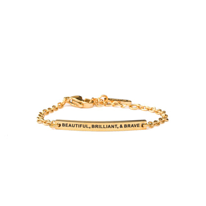 BEAUTIFUL, BRILLIANT &amp; BRAVE - KIDS CHAIN BRACELET - Inspiration Co.