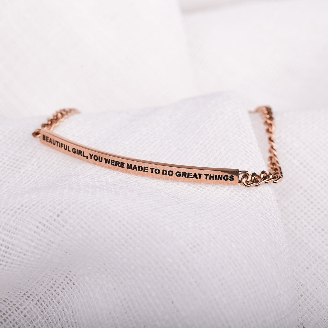 BEAUTIFUL GIRL, YOU WERE MADE TO DO GREAT THINGS- DAINTY CHAIN BRACELET - Inspiration Co.