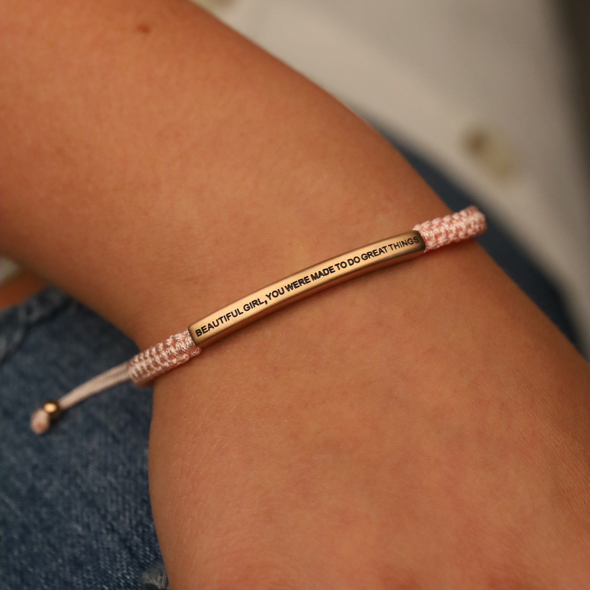 BEAUTIFUL GIRL, YOU WERE MADE TO DO GREAT THINGS ROPE BRACELET - Inspiration Co.