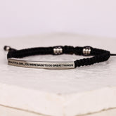 BEAUTIFUL GIRL, YOU WERE MADE TO DO GREAT THINGS ROPE BRACELET - Inspiration Co.