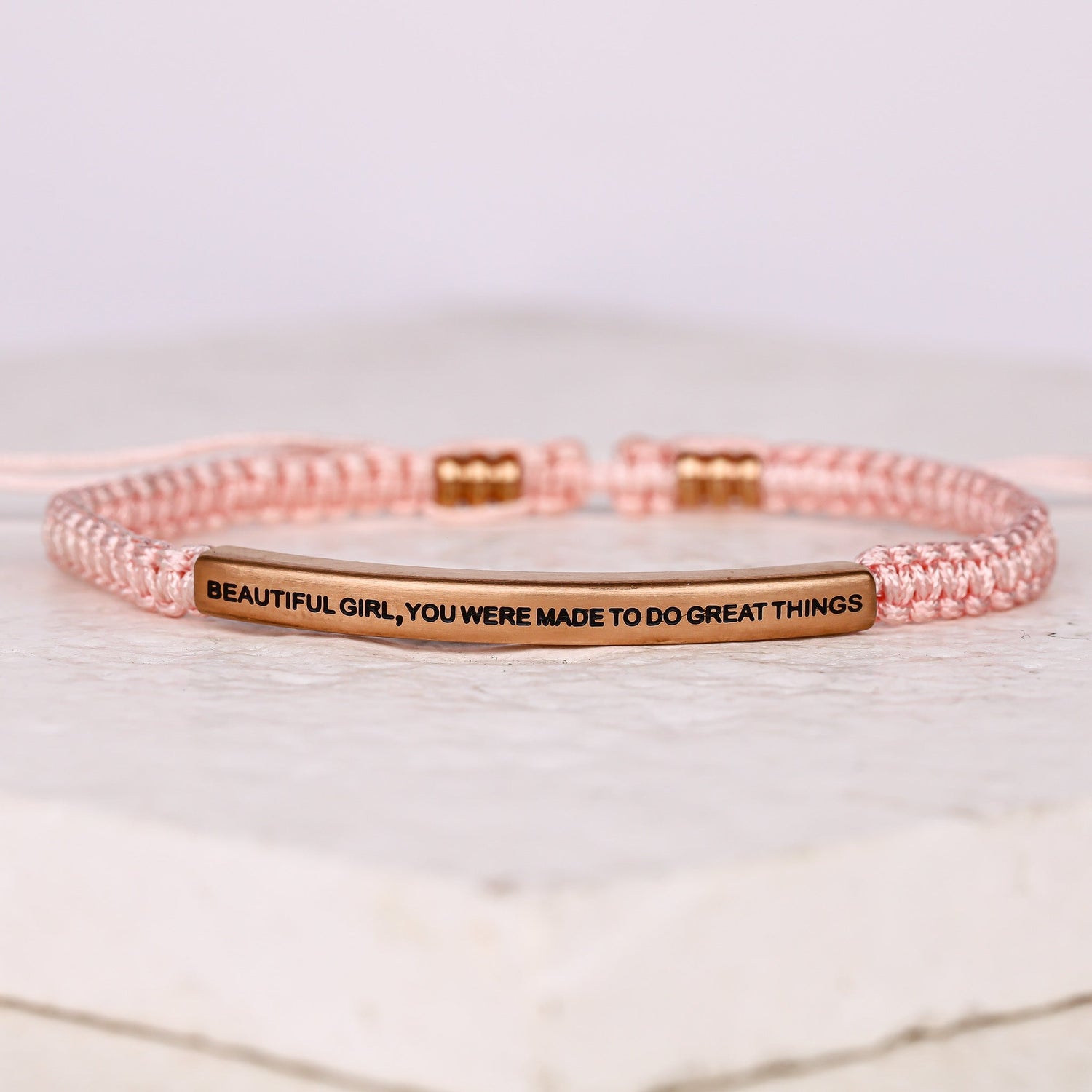 BEAUTIFUL GIRL, YOU WERE MADE TO DO GREAT THINGS ROPE BRACELET - Inspiration Co.