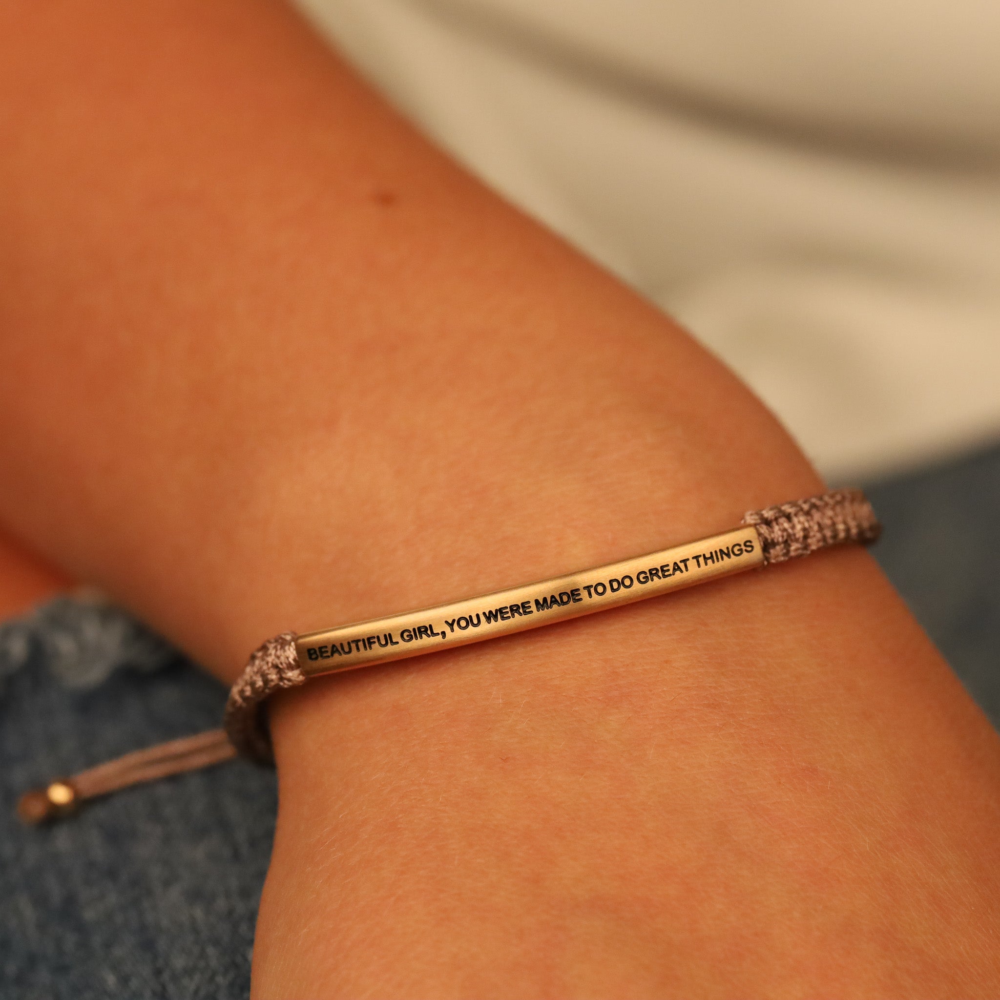 BEAUTIFUL GIRL, YOU WERE MADE TO DO GREAT THINGS ROPE BRACELET - Inspiration Co.