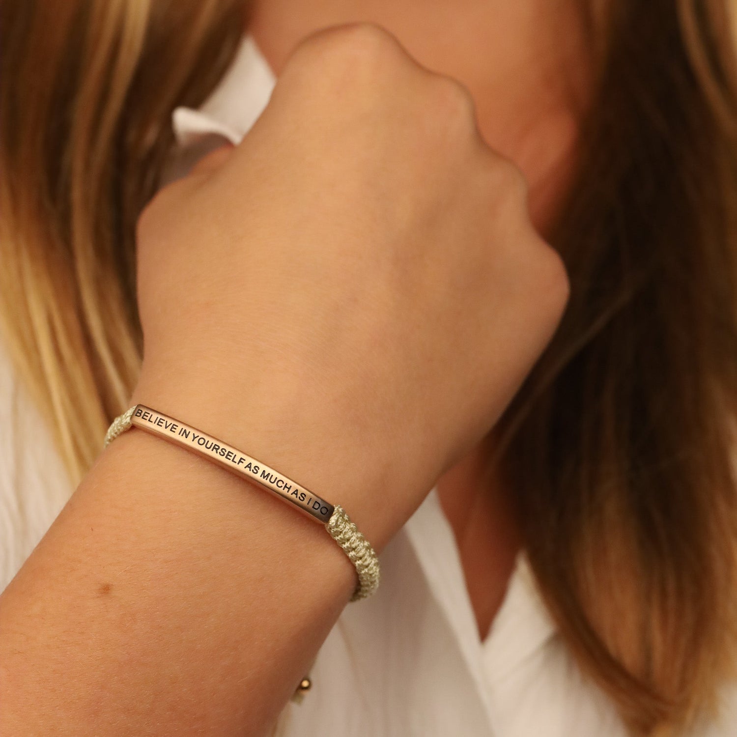 BELIEVE IN YOURSELF AS MUCH AS I DO ROPE BRACELET - Inspiration Co.