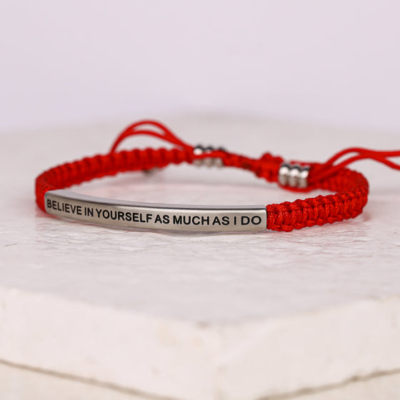 BELIEVE IN YOURSELF AS MUCH AS I DO ROPE BRACELET - Inspiration Co.