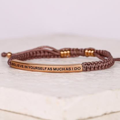 BELIEVE IN YOURSELF AS MUCH AS I DO ROPE BRACELET - Inspiration Co.