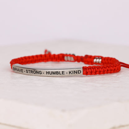 BRAVE - STRONG - HUMBLE - KIND ROPE BRACELET - Inspiration Co.