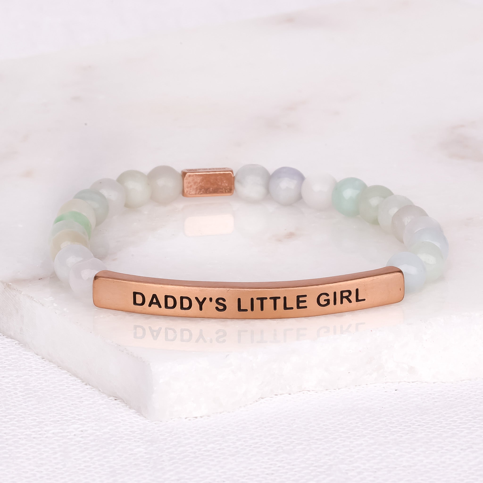Inspire Me Bracelets - Daddy's Little Girl-Inspirational Bead Bracelet Jade / Small (6in-7in) Average Woman Size