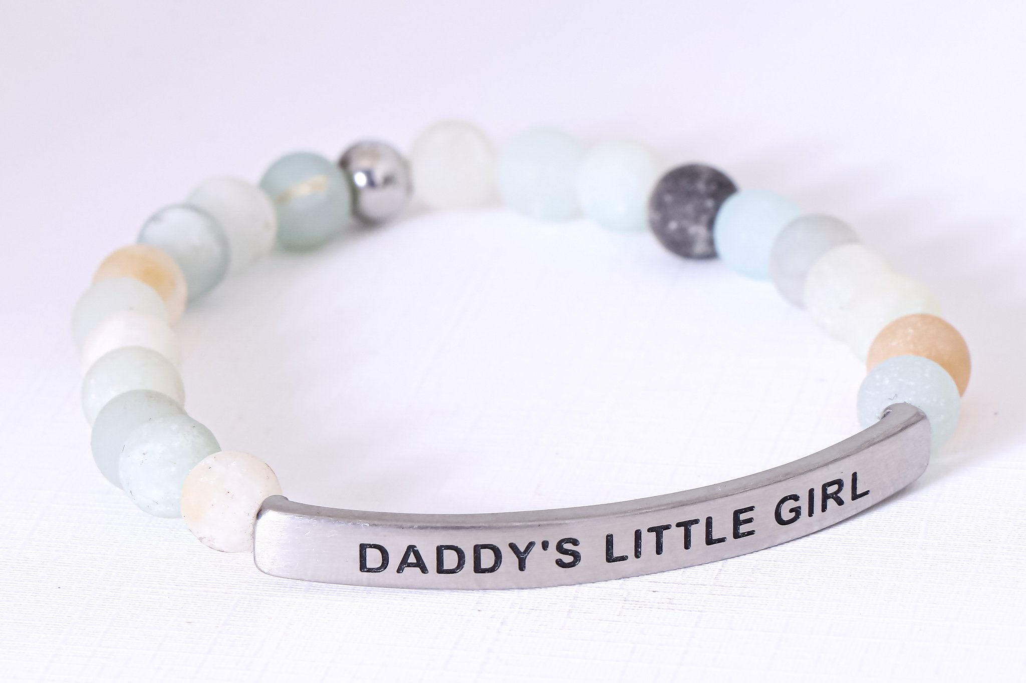 Inspire Me Bracelets - Daddy's Little Girl-Inspirational Bead Bracelet Turquoise ite / Kids Small - (Ages 5-9yrs Old)