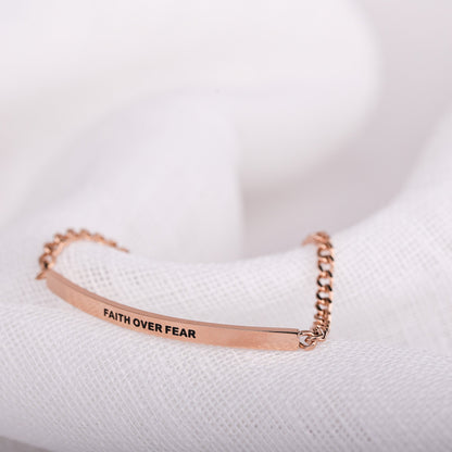 FAITH OVER FEAR- DAINTY CHAIN BRACELET - Inspiration Co.