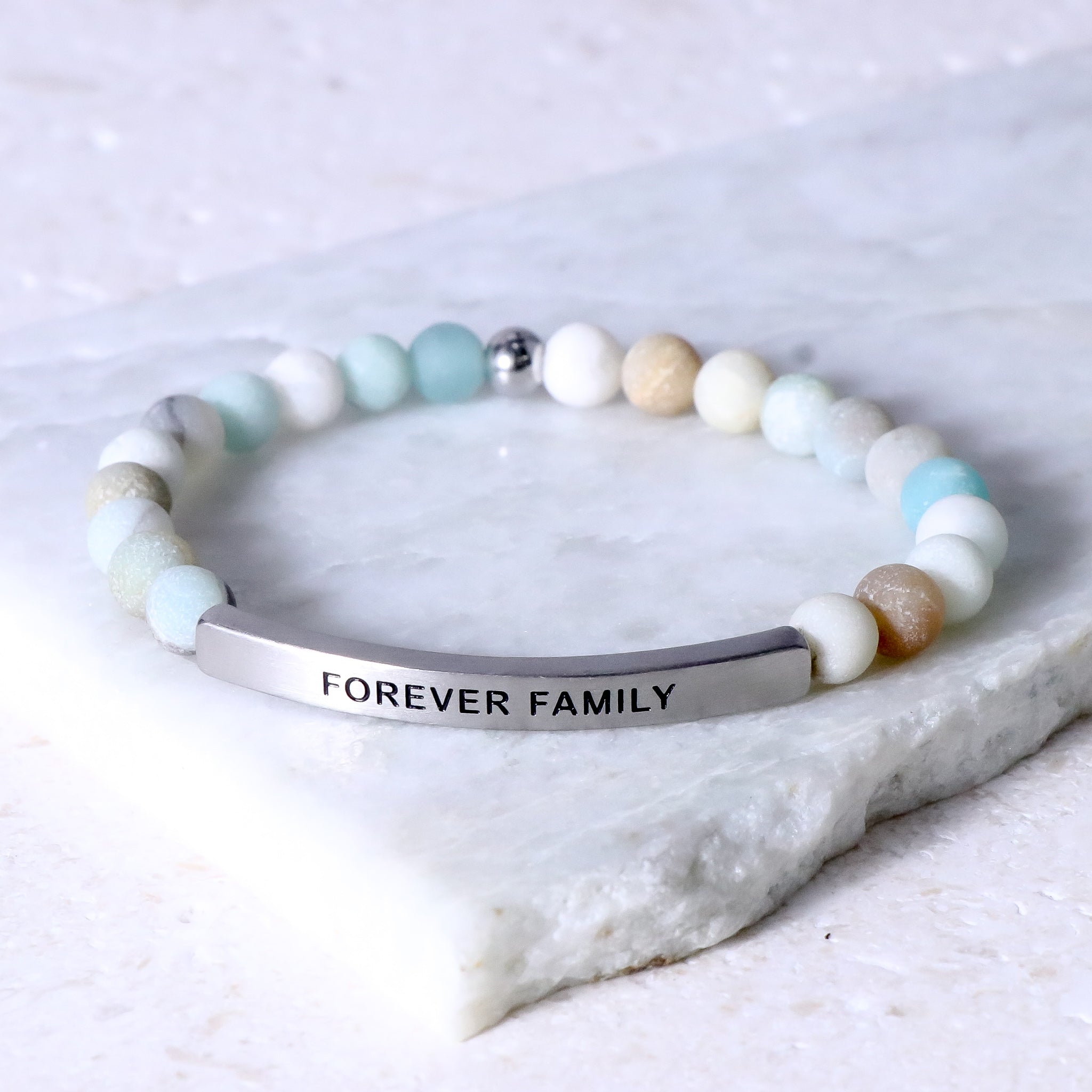 Natural Stone Inspirational Charm Bracelet | Never Lose Hope - Clothed with  Truth