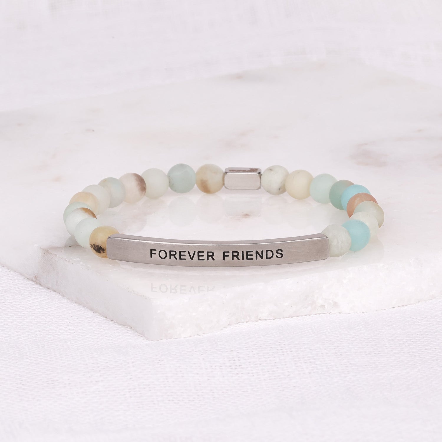 Always Sisters Forever Friends Silver Chrome Bangle Charms Bracelet