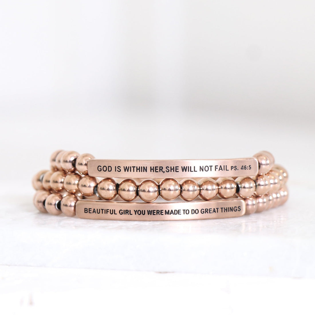 &quot;GOD IS WITHIN HER&quot; Bundle Deal - Rose Gold - Inspiration Co.