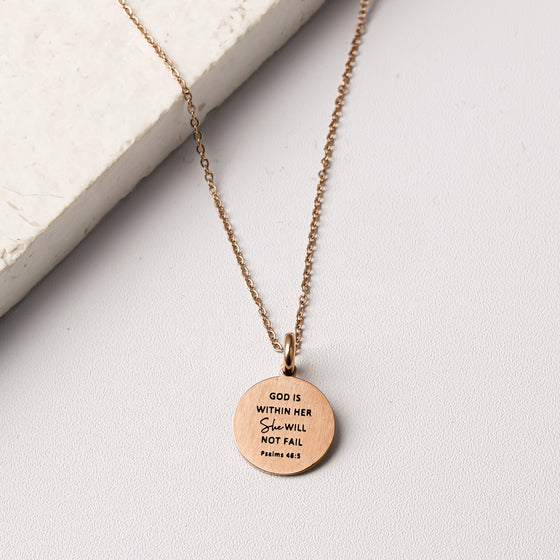 GOD IS WITHIN HER SHE WILL NOT FAIL PENDANT - Inspiration Co.