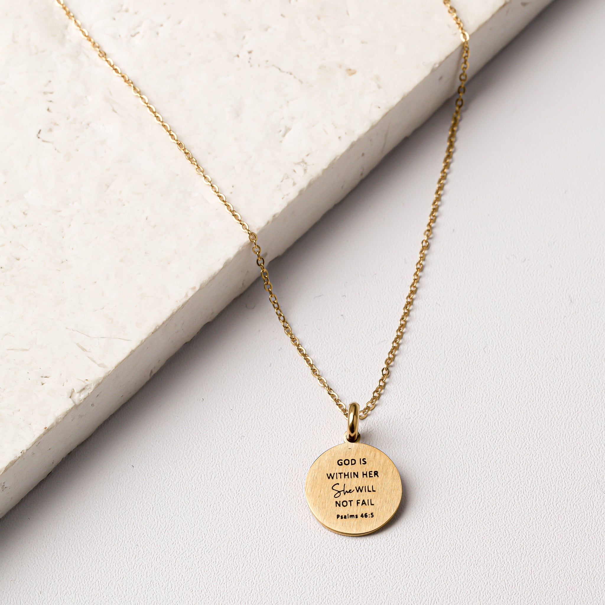 GOD IS WITHIN HER SHE WILL NOT FAIL PENDANT - Inspiration Co.