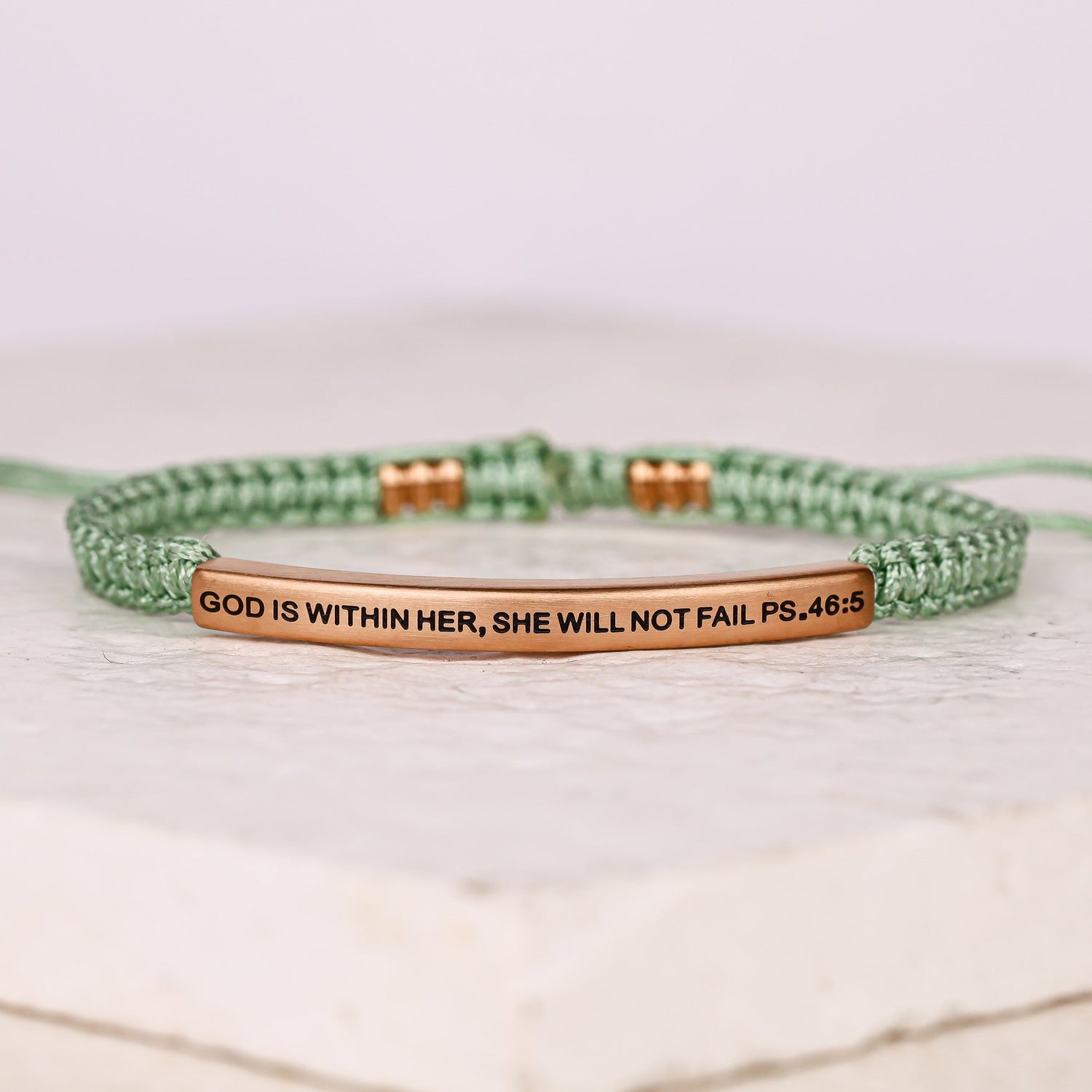 GOD IS WITHIN HER, SHE WILL NOT FAIL ROPE BRACELET - Inspiration Co.