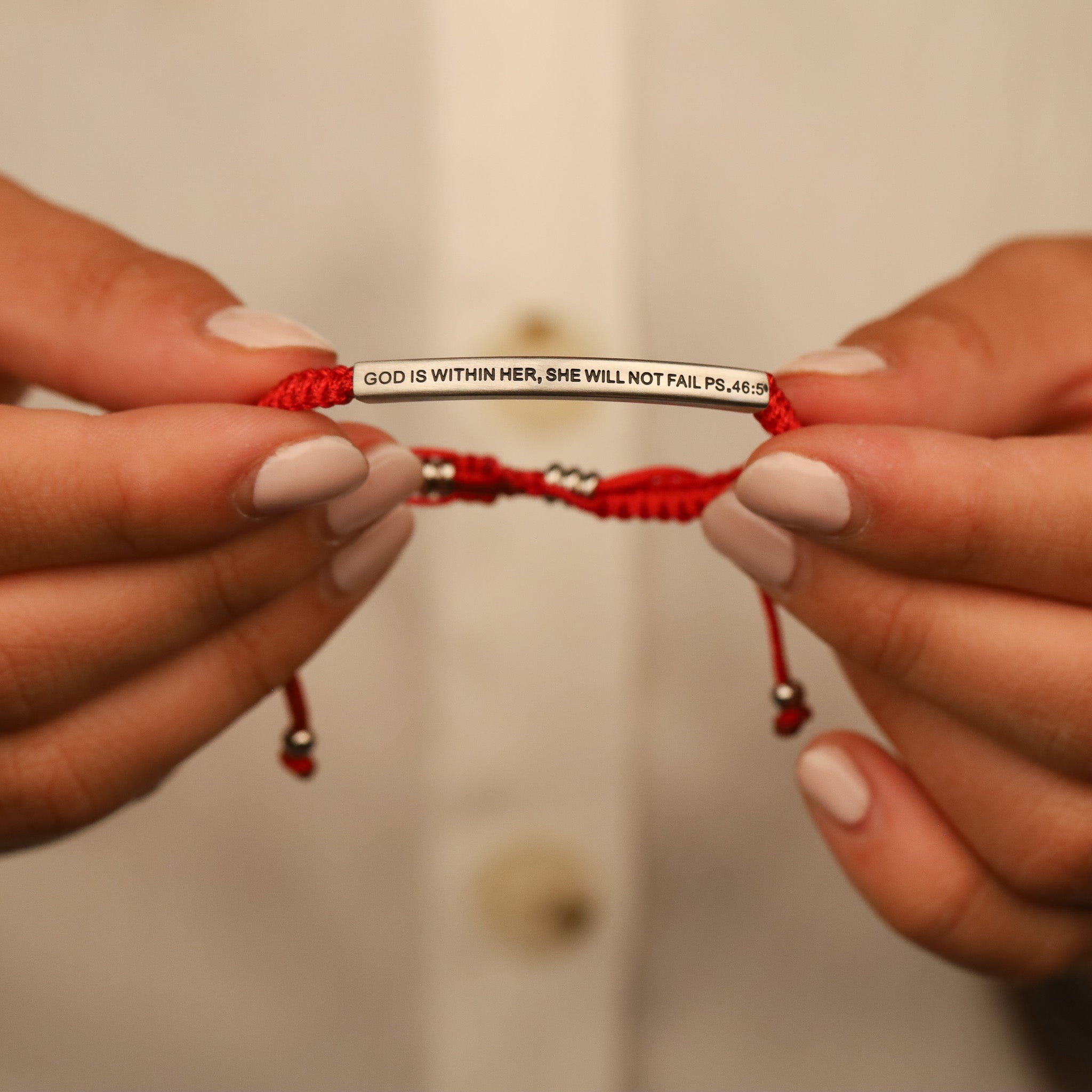 GOD IS WITHIN HER, SHE WILL NOT FAIL ROPE BRACELET - Inspiration Co.