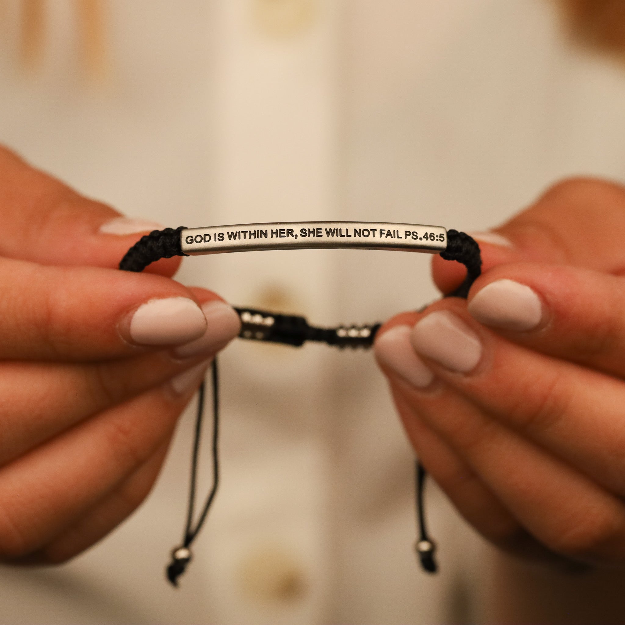 GOD IS WITHIN HER, SHE WILL NOT FAIL ROPE BRACELET - Inspiration Co.