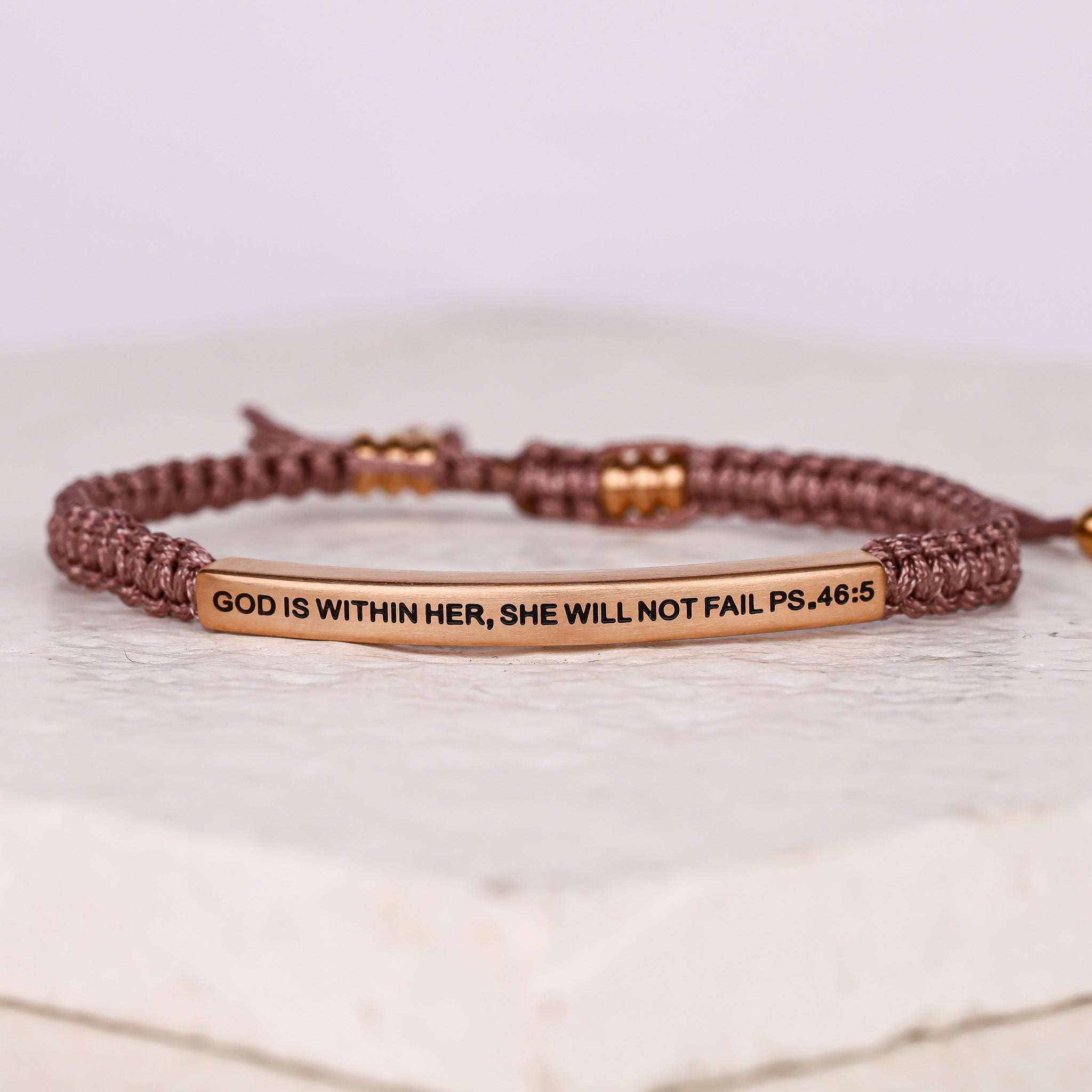 GOD IS WITHIN HER, SHE WILL NOT FAIL ROPE BRACELET - Inspiration Co.