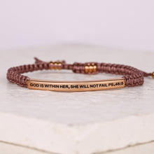  GOD IS WITHIN HER, SHE WILL NOT FAIL ROPE BRACELET - Inspiration Co.