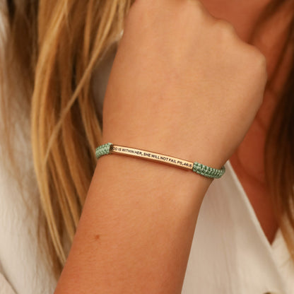 GOD IS WITHIN HER, SHE WILL NOT FAIL ROPE BRACELET - Inspiration Co.