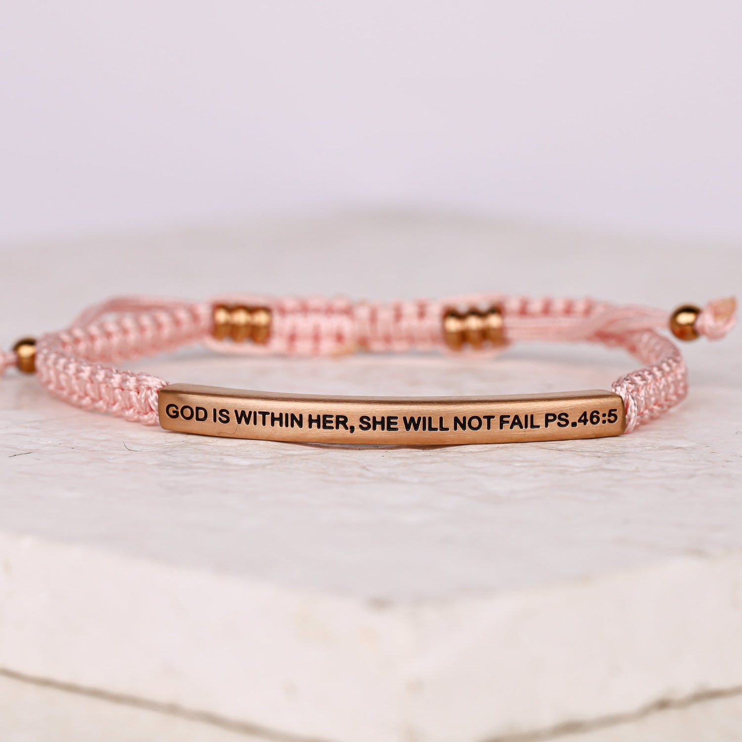 GOD IS WITHIN HER, SHE WILL NOT FAIL ROPE BRACELET - Inspiration Co.