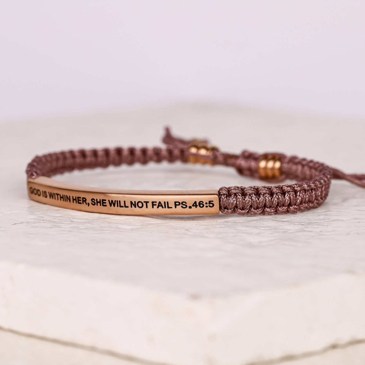 GOD IS WITHIN HER, SHE WILL NOT FAIL ROPE BRACELET - Inspiration Co.