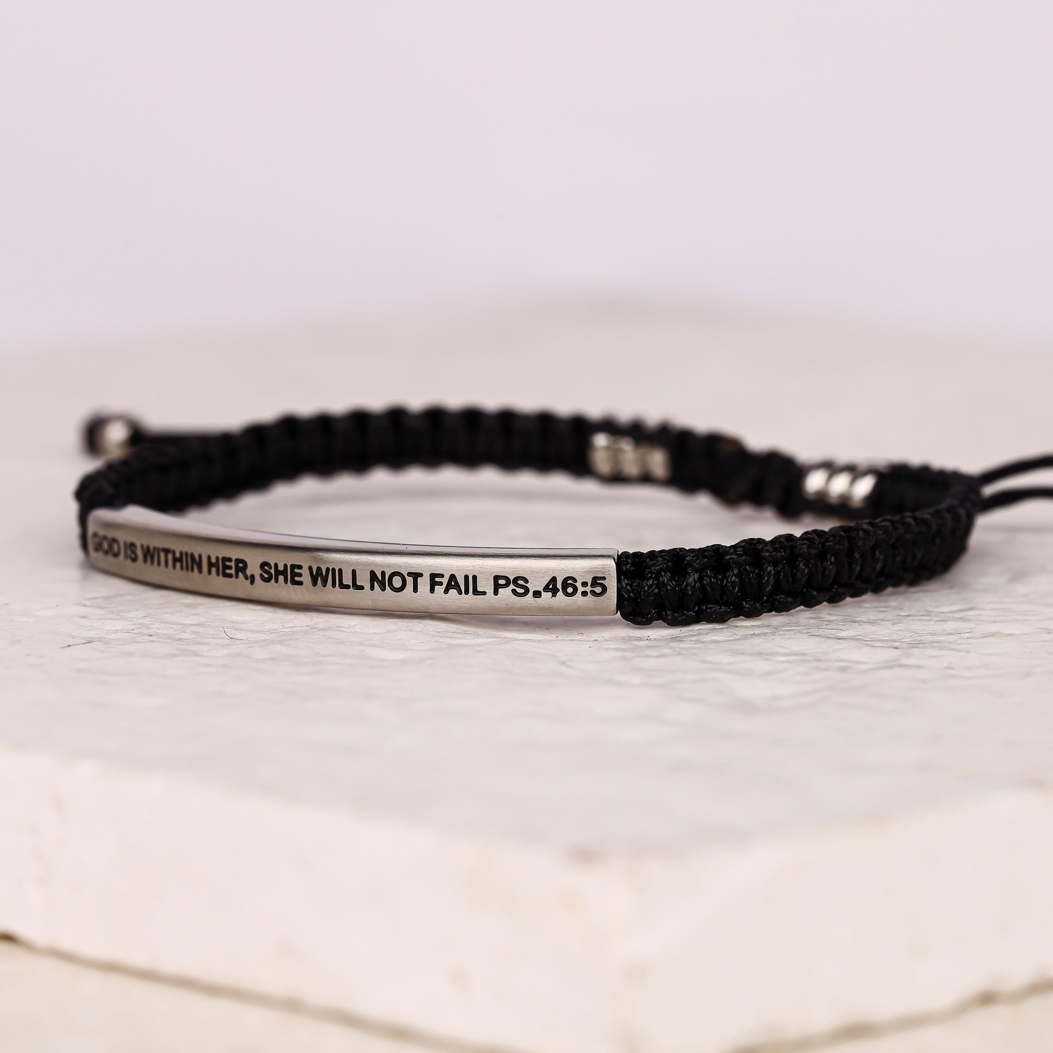 GOD IS WITHIN HER, SHE WILL NOT FAIL ROPE BRACELET - Inspiration Co.