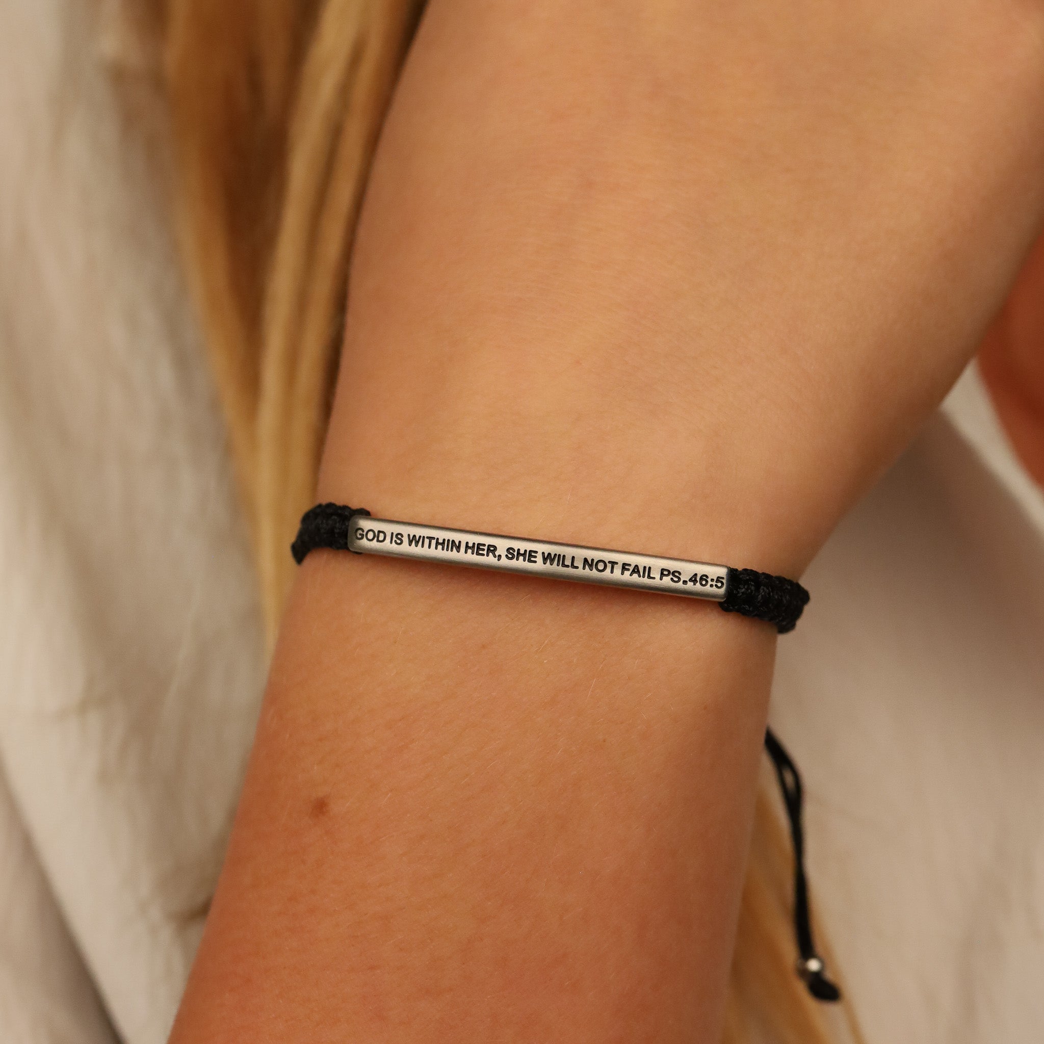 GOD IS WITHIN HER, SHE WILL NOT FAIL ROPE BRACELET - Inspiration Co.