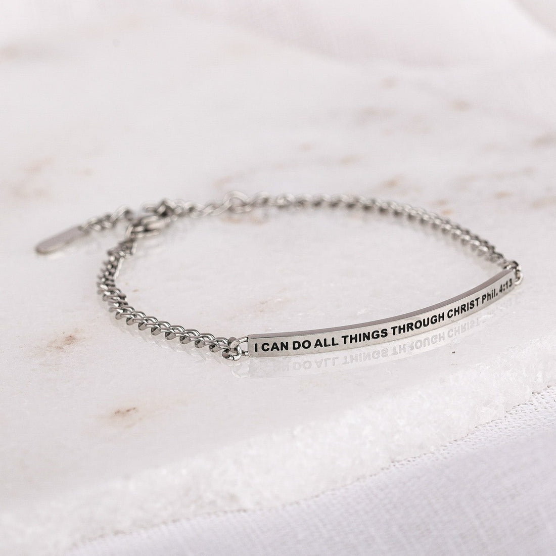 I CAN DO ALL THINGS THROUGH CHRIST- DAINTY CHAIN BRACELET - Inspiration Co.