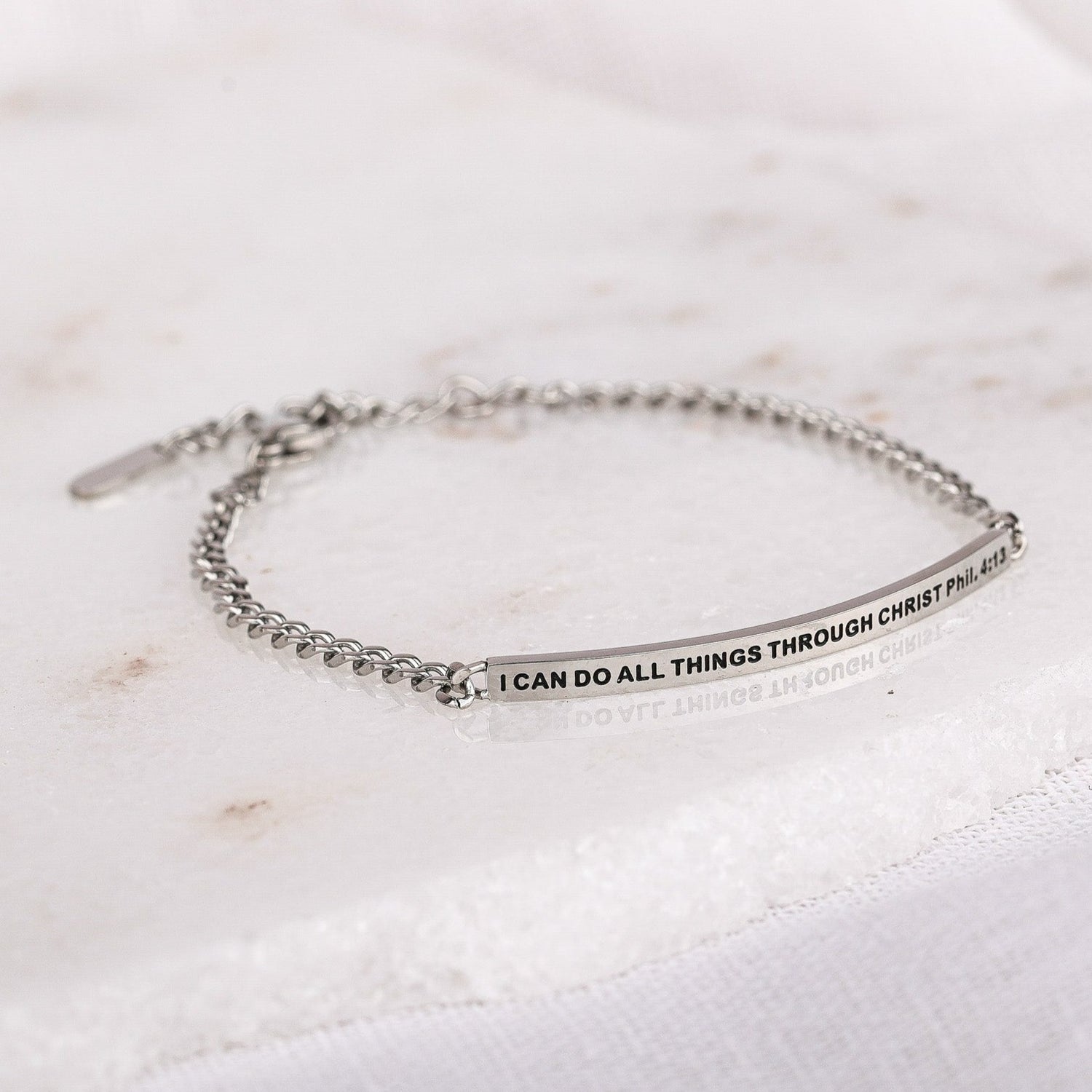 I CAN DO ALL THINGS THROUGH CHRIST- DAINTY CHAIN BRACELET - Inspiration Co.