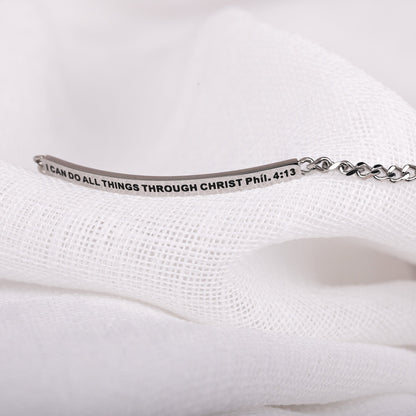 I CAN DO ALL THINGS THROUGH CHRIST- DAINTY CHAIN BRACELET - Inspiration Co.