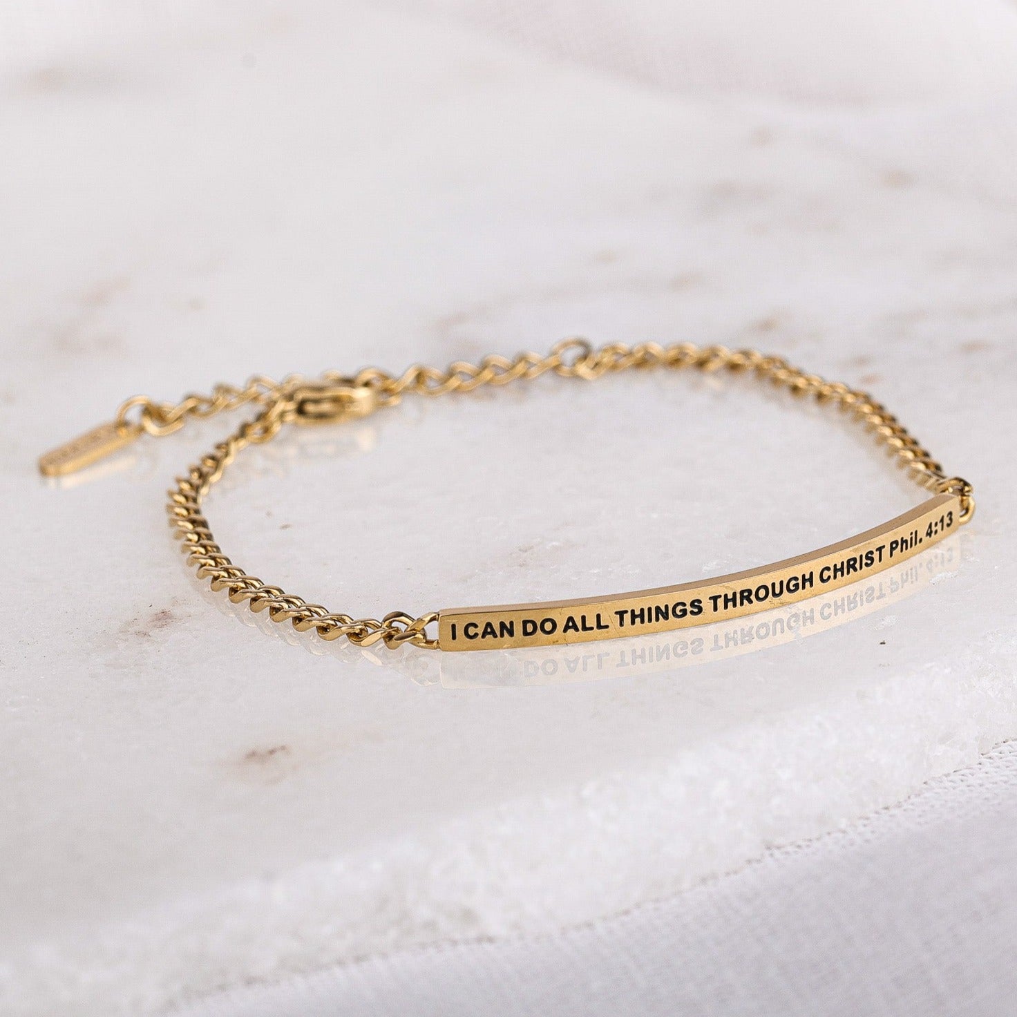 I CAN DO ALL THINGS THROUGH CHRIST- DAINTY CHAIN BRACELET - Inspiration Co.