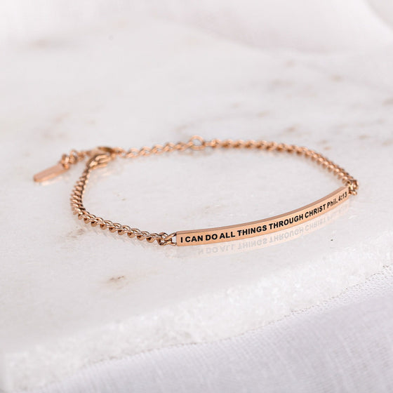 I CAN DO ALL THINGS THROUGH CHRIST- DAINTY CHAIN BRACELET - Inspiration Co.