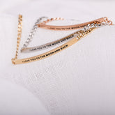 I LOVE YOU TO THE MOON AND BACK- DAINTY CHAIN BRACELET - Inspiration Co.