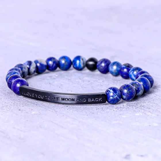 I Love You To The Moon And Back Quote Bracelet – Gracefully Made
