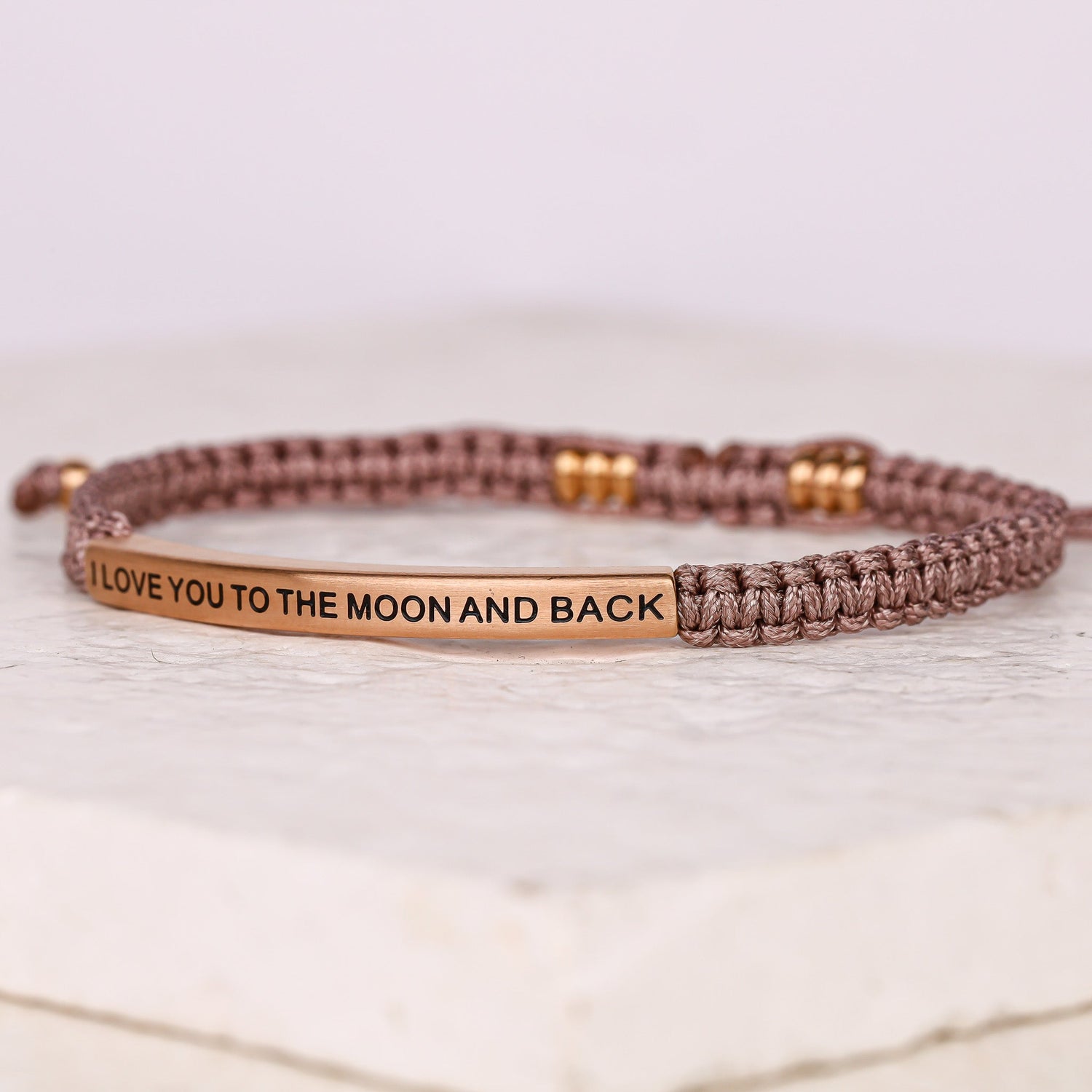 I LOVE YOU TO THE MOON AND BACK ROPE BRACELET - Inspiration Co.