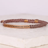 I LOVE YOU TO THE MOON AND BACK ROPE BRACELET - Inspiration Co.