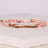 I LOVE YOU TO THE MOON AND BACK ROPE BRACELET - Inspiration Co.