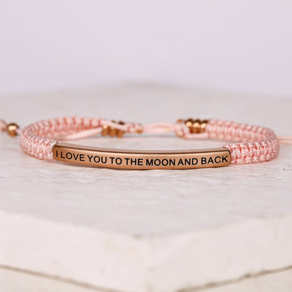 I LOVE YOU TO THE MOON AND BACK ROPE BRACELET - Inspiration Co.